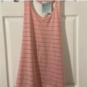 Athletic Pink Striped Mesh Racerback Tank Top Size XL